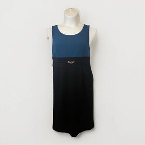 Studio 1 Teal And Black Sleeveless Polyester Dress Size 16 business casual